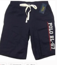 Polo Ralph Lauren Men&#39;s POLO RL-67 Logo Print Cotton Sleep Shorts Navy L - £22.18 GBP