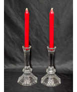 Vintage ANCHOR HOCKING 7.75&quot; Candlestick Holders LEGACY Pattern - Pair Of 2 - $14.50