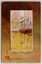 Nautical Art Schooners 1910 To Davidson Family Long Pine NE Postcard A34 - £3.10 GBP