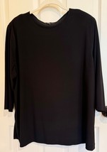 Vikki Vi Black V Neck 3/4 Sleeve Tunic 2x - $892.74 MXN