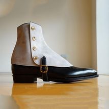 Autumn New Men PU Button Formal Business Shoes Flat Bottomed Overshoot High Qual - £74.74 GBP