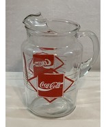 VINTAGE! Coca-Cola 2 QT. Pitcher Red Diamond Coke Design Heavy Glass Ice... - £12.32 GBP
