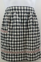 AG) Vintage Navy Blue Checkered Pattern Floral Kitchen Cook Apron 19&quot; x 26&quot; - $182.84 MXN