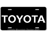 Toyota Text Inspired Art White on Black FLAT Aluminum Novelty License Ta... - $17.99
