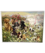 Bits &amp; Pieces Jigsaw Puzzle 1000 Garden Full of Dogs Greg Giordano Puppy... - £18.47 GBP
