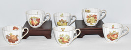 Vintage Royal Tuscan Fine Bone China Teacups Tea Cups w Fruit Nut Motif England - £27.83 GBP