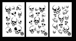 Mylar Camo Skull Gun Spray Painting Stencils RC Model Airbrush 3 Pack Sk... - £13.56 GBP