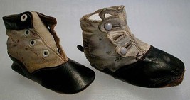 2 Antique Victorian Childs Baby High Top Button &amp; Lace Shoes - £26.20 GBP