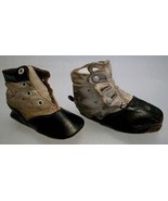 2 Antique Victorian Childs Baby High Top Button &amp; Lace Shoes - £26.36 GBP
