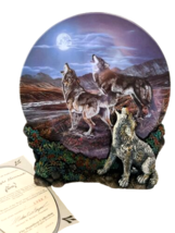 Midnight Serenade Realm Of The Wolf Plate 3D Al Agnew 1997 Hamilton Howling Wolf - $35.04