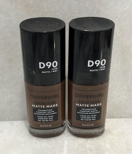 2 Covergirl Trublend Matte Made Foundation D90 Espresso 1 oz - $9.90