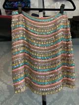 JENNY PACKHAM Multi Color Beaded Striped 100% Silk Skirt Sz. UK 10/ US 6/8 $800 - £232.97 GBP