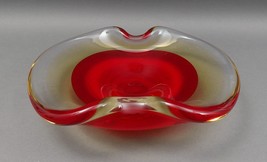 Luigi Onesto Signed For Oggetti Vintage Italian Murano Sommerso Art Glass Bowl - £449.15 GBP