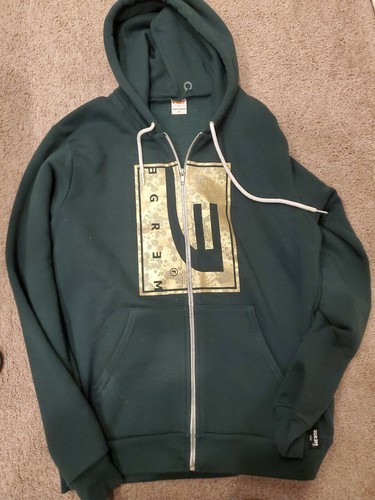 American Apparel F497 "Merge" Hoodie, Men's M, Green/Gold Item image 2