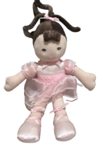 Garanimals Ballerina Pink Doll Plush Satin Shoes Tutu Bow Brown Hair 12 ... - £8.48 GBP