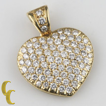 Authenticity Guarantee 
4.00 Carat Pave Diamond Heart 18k Yellow Gold Pendant - £3,879.87 GBP