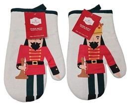 Lot of 2 Holiday Time Christmas Nutcracker Oven Mitt&#39;s New - £8.31 GBP