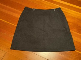 Womens J.Crew Charcoal Gray Wool Skirt Size 10 Button Front Sailor Front... - £14.94 GBP