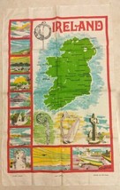 Vintage Pure Linen Old Dublin Ireland Kitchen Towel - £7.74 GBP