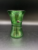 Juliette Gordon Low Society Green Art Glass Vase Applied Threading Girl Scouts - £63.28 GBP