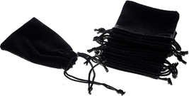 50Pcs Jewelry Velvet Cloth Pouch Black Drawstring Small Bags for Dice 2.75&#39;&#39; X 3 - £15.99 GBP