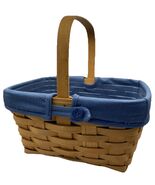 Longaberger Warm Brown Medium Berry Basket with Liner &amp; Protector - €16,21 EUR