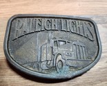 Vintage Raleigh Lights Tobacco Cigarettes Semi Truck Trucker Brass Belt ... - $14.64