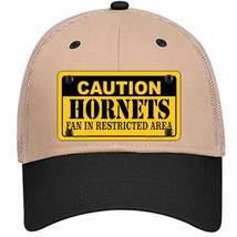 Caution Hornets Fan Novelty Khaki Mesh License Plate Hat - £23.14 GBP