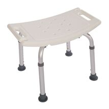 White Bath Chair Height Adjustable Lightweight Anti-skid Rubber Foot Sho... - $41.57