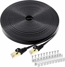 Cat 8 Ethernet Cable 100 FT High Speed Flat Internet Network Patch Cord 40Gbps 2 - £55.31 GBP