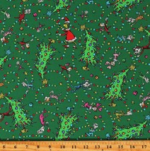 Cotton How the Grinch Stole Christmas Dr. Seuss Fabric Print by Yard D408.27 - £11.76 GBP