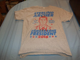 Sterling Archer Dangerzone President 2016 gray T-Shirt Size M - £6.99 GBP