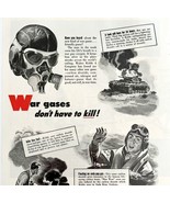 Kidde War Gas 1940s Advertisement Lithograph Military Gas Masks DWCC4 - $137.10 CAD