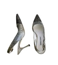 Manolo Blahnik Lizard Snakeskin slingback Pump Heel 37.5 - $173.25