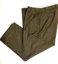Ralph Lauren Chaps Pants Mens 40x28 Brown Wool Cashmere Pinstripe Suit Macys - £27.83 GBP