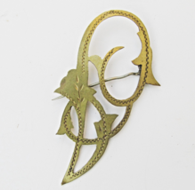 Antique Art Nouveau Engraved CALLA LILY Brooch Pin - $17.77