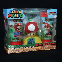 Super Mario Soap And Scrub w/Yoshi Bath Hook Berry Scent Body Wash &amp; Sha... - £9.75 GBP