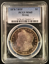 Blue Chip Quality 1878 7/8 Tail Feather Morgan Silver Dollar PCGS MS65 AM023 - £4,564.44 GBP