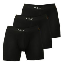 M.O.S Mens Underwear Boxer Briefs with Pouch Moisture Wicking Long Boxer 3 Pack  - £19.49 GBP