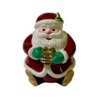 Fitz And Floyd Essentials Santa Candy Jar Handcrafted Christmas Cookie J... - $25.05