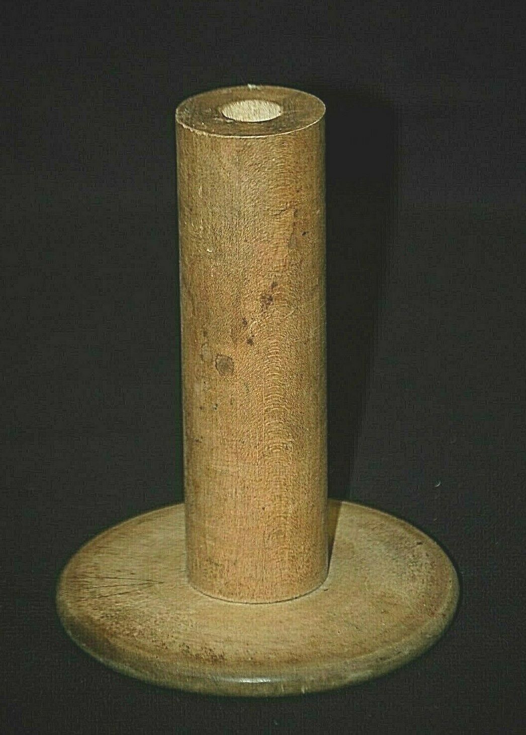Vintage Primitive &#39;58 Industrial Factory Wooden Mill Spool Loom Yarn AKR... - $19.79