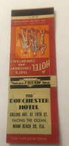 Vintage Matchbook Cover Matchcover Dorchester Hotel Miami Beach FL - £2.57 GBP