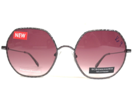 BCBGMAXAZRIA Sonnenbrille Lavish Gunmetal Silber Hexagon Rahmen mit Rote... - $79.18