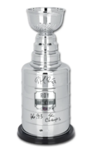 Patrick Roy Autographed Bulls &quot;86 93 SC Champs&quot; Stanley Cup Trophy UDA L... - £1,073.06 GBP