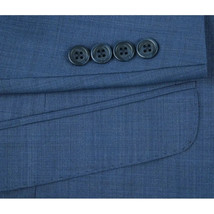 Men's Renoir Wool Blend Slim Fit 2pc Suit Sharkskin Texture 557-1 Blue image 6