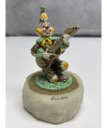 RON LEE Rock-A-Billy Circus &amp; Guitar Clown Gold Plated Pewter Statue Mar... - $64.35