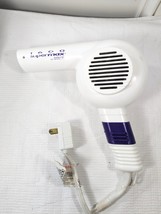 Vintage Supermax Conair 1600 watt Hair Blow Dryer 35WTA purple white Ful... - £27.98 GBP