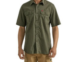 Wrangler® Men&#39;s Relaxed Fit Short Sleeve Twill Shirt, Spring Olive Size L - £17.89 GBP