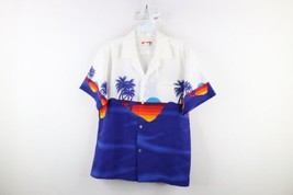 Vtg 70s Streetewar Mens Medium Rainbow Beach Surfing Hawaiian Button Shirt USA - £47.44 GBP
