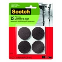 Scotch Felt Pads, Adhesive, Brown, 1.5-In 12 Count - £6.69 GBP